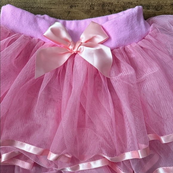 Pink Layered Tulle Skirt with Bow - Picture 5 of 5